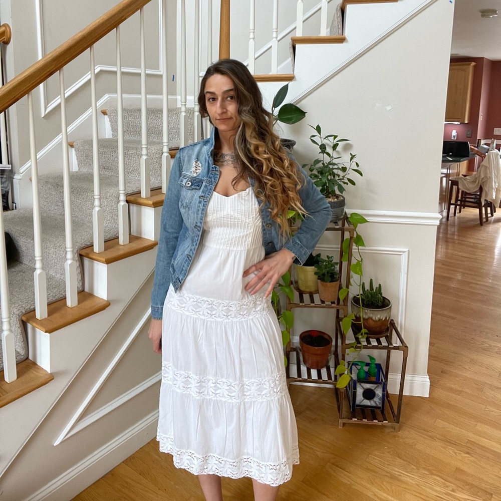 Ann Taylor LOFT Petite White Gown with Corset Top - Picture 9 of 11